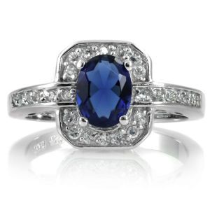 Emitations Meena CZ Blue Antique Sapphire Ring- 925 Sterling Silver.jpg